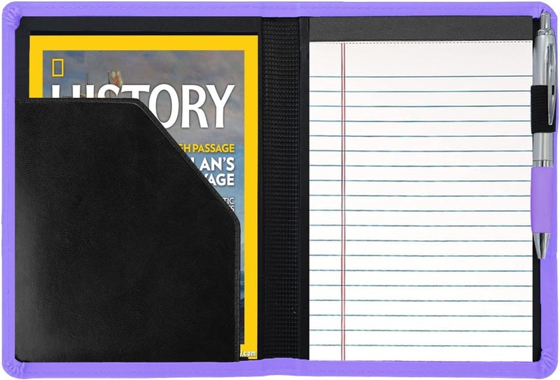 Gorbado Padfolio/Portfolio Binder, Mini Padfolio Portfolio Binder 5 x 8 Legal Writing Pad, A5 Document Organizer Folder for Men Women, Purple. - Image 4